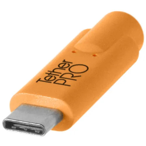 Tether Tools TetherPro USB Type-C Male to USB Type-C Male Cable (15', Orange) - BHM Store