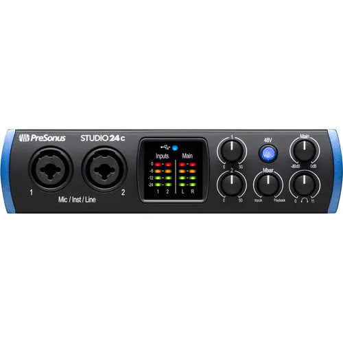 PreSonus Studio 24c Desktop 2x2 USB Type-C Audio/MIDI Interface - BHM Store