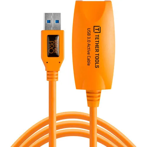 Tether Tools TetherPro USB 3.0 Active Extension Cable (Hi-Visibility Orange, 16') - BHM Store