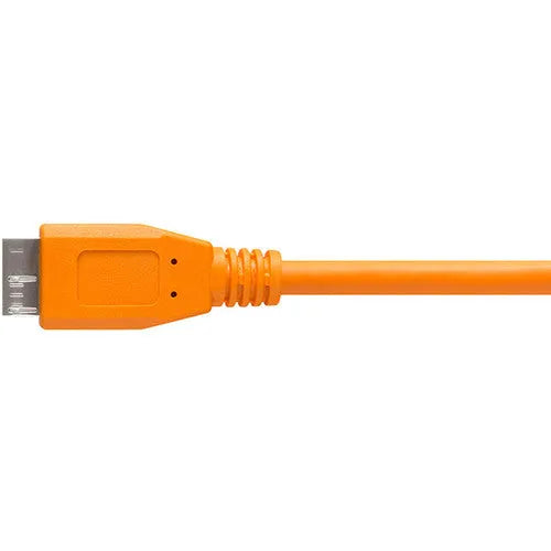Tether Tools TetherPro USB Type-C Male to Micro-USB 3.0 Type B Male Cable (15', Orange, Right-Angle) - BHM Store
