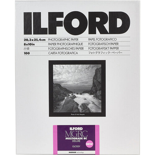 Ilford MULTIGRADE RC Deluxe Paper (Glossy, 8 x 10", 100 Sheets)