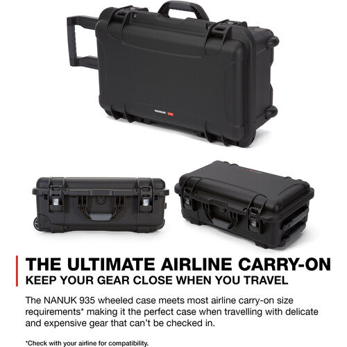Nanuk 935 Wheeled Waterproof Hard Case with Padded Dividers & Lid Organizer in 10 Colors