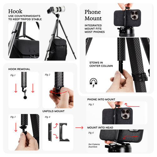 Peak Design Pro Tall Carbon Fiber Tripod with Ball Head