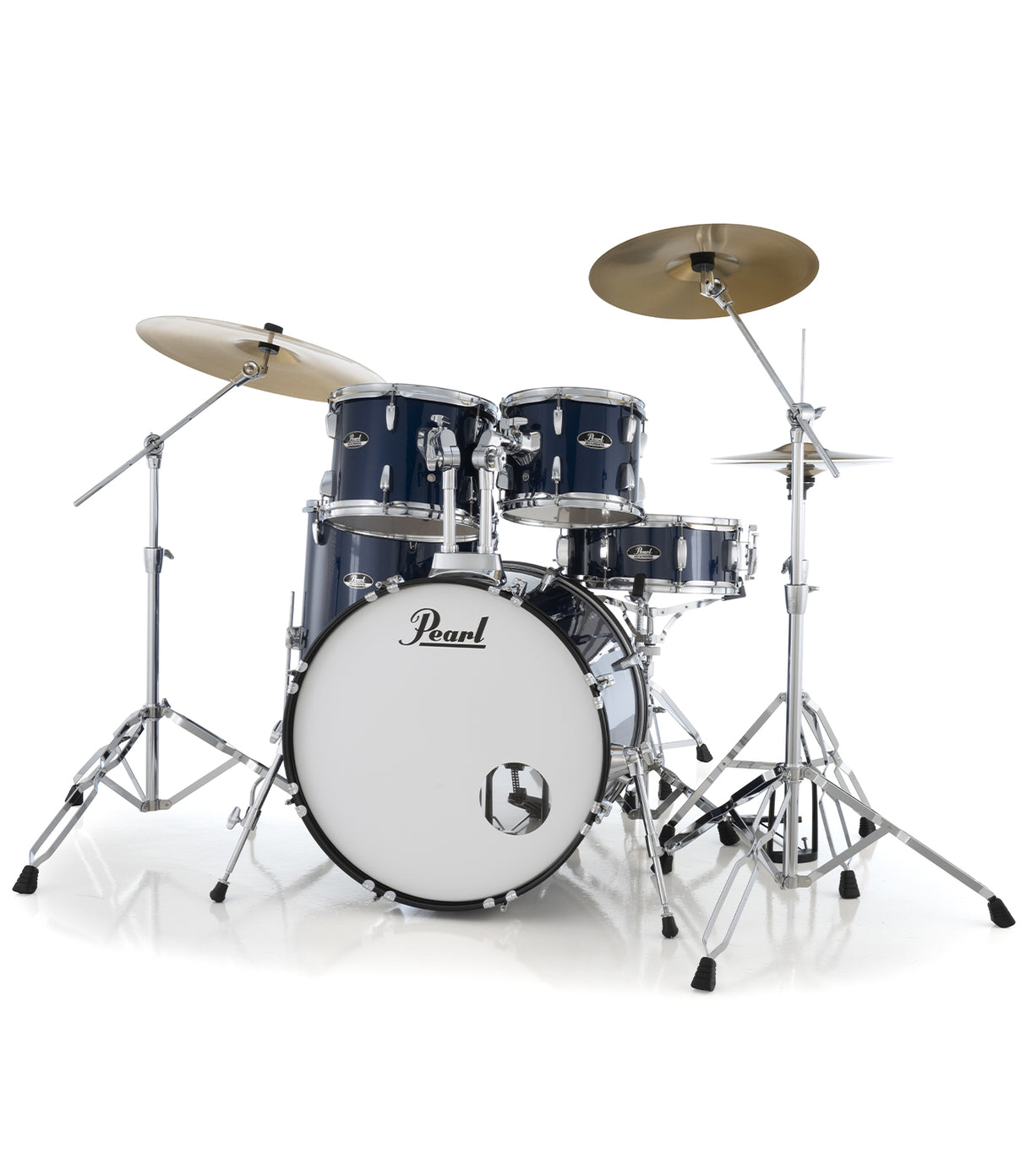 Pearl Roadshow 5pc Drum Set 2216B/1008T/1209T/1616F/1455S with BRD-1 Cymbals & Hardware Includes 2 Boom Stands, Royal Blue Metallic Finish