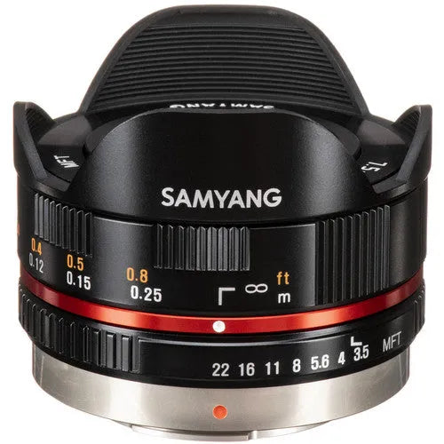 Samyang 7.5mm f/3.5 UMC Fisheye MFT Lens - Black - BHM Store