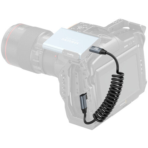 SmallRig USB-C Straight-to-Right Angled Coiled Data Cable (13.8")