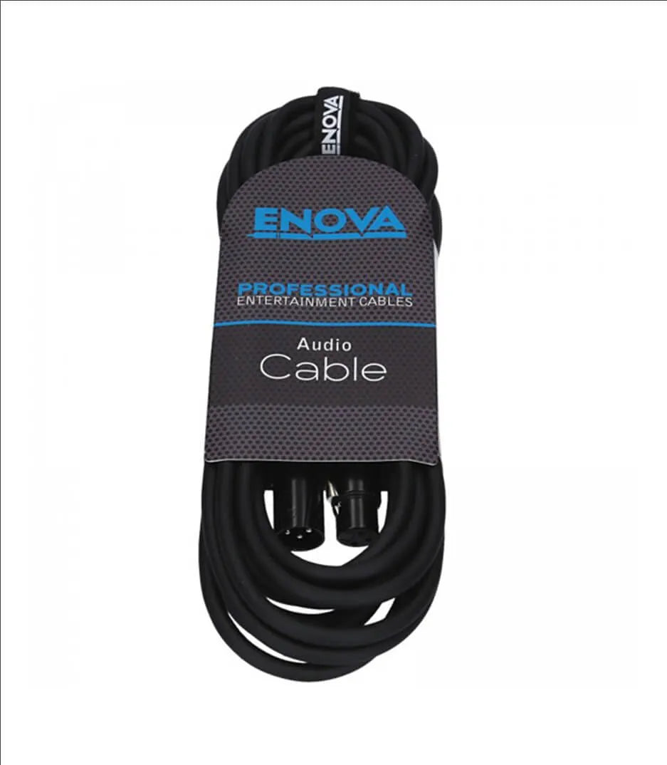 Enova XLR Female to XLR Male Microphone Cable 3-Pin Analogue & AES with Velcro