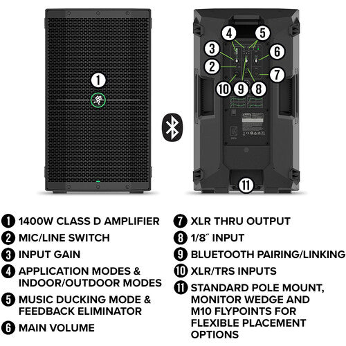 Mackie Thump210XT 1400W 10" Powered PA Loudspeaker System with DSP and Bluetooth