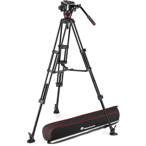 Manfrotto 504X Fluid Video Head & MVTTWINMA Aluminum Tripod with Mid-Level Spreader - BHM Store