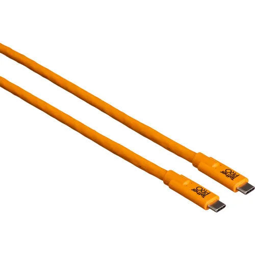 Tether Tools TetherPro USB Type-C Male to USB Type-C Male Cable (15', Orange) - BHM Store