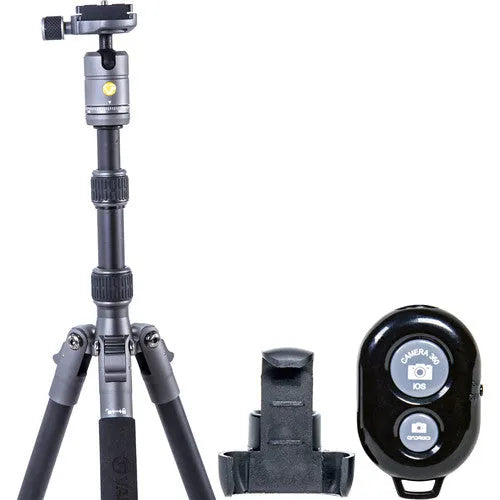 Vanguard VEO 3 GO 204AB Aluminum Tripod/Monopod with T-45 Ball Head, Smartphone Connector, and Bluetooth Remote - BHM Store