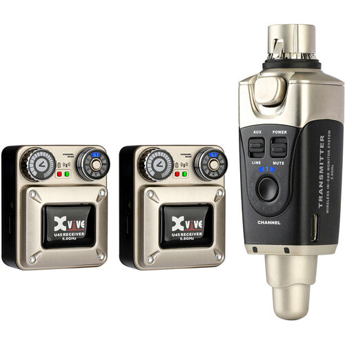 Xvive Audio U45R2 Wireless In-Ear Monitor System with Two Receivers (5.8 GHz)