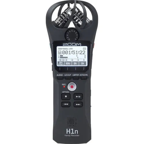 Zoom H1n 2-Input / 2-Track Portable Handy Recorder with Onboard X/Y Microphone (Black) - BHM Store