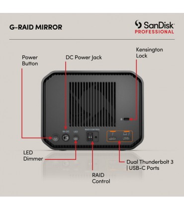 SanDisk Professional G-RAID Mirror 2-Bay RAID Array Thunderbolt 3