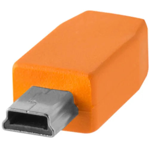 Tether Tools TetherPro USB Type-C Male to 5-Pin Mini-USB 2.0 Type-B Male Cable (15', Orange) - BHM Store