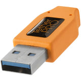 Tether Tools TetherPro USB 3.0 Male Type-A to USB 3.0 Micro-B Cable (15', Orange) - BHM Store