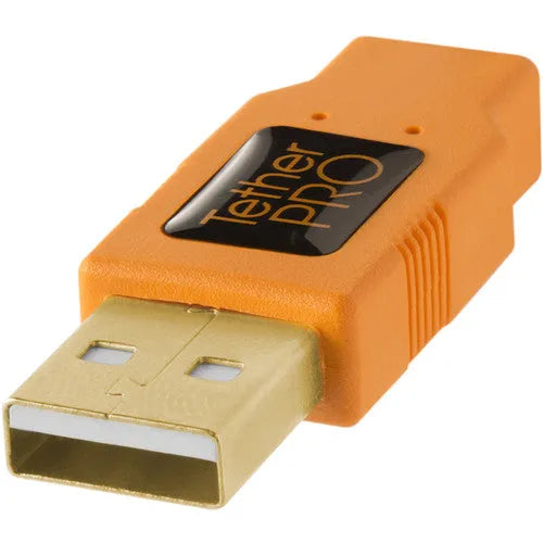 Tether Tools TetherPro USB 2.0 A Male to Micro-B 5-Pin Cable (15', Orange) - BHM Store