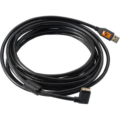 Tether Tools USB 3.0 Type-A Male to Micro-USB Right-Angle Male Cable (15', Black) - BHM Store