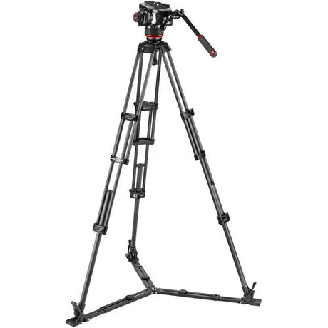 Manfrotto 504X Fluid Video Head & MVTTWINGC Carbon Fiber Tripod with Ground Spreader - BHM Store