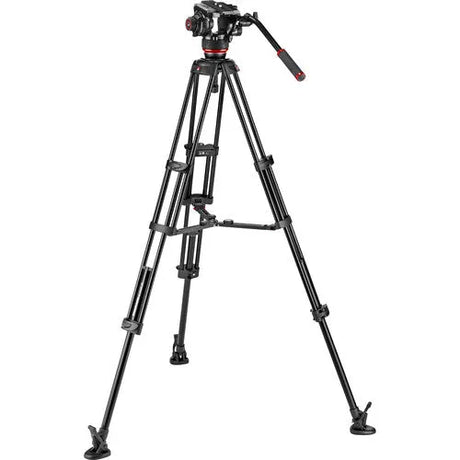 Manfrotto 504X Fluid Video Head & MVTTWINMA Aluminum Tripod with Mid-Level Spreader - BHM Store