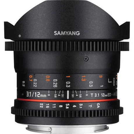 Samyang 12mm T3.1 VDSLR Cine Fisheye Lens for Nikon F Mount - BHM Store