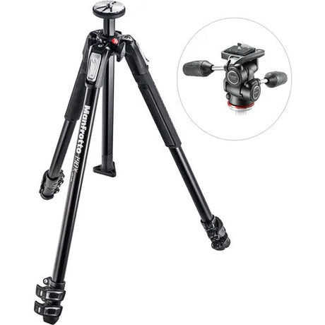 Manfrotto MK190X3-3W1 Aluminum Tripod with 804 MK II 3-Way Pan/Tilt Head - BHM Store