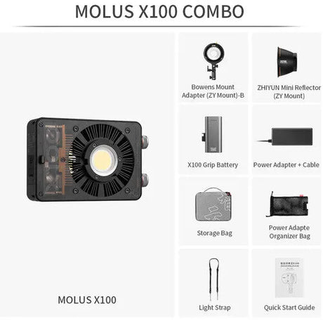 Zhiyun MOLUS X100 Bi-Color Pocket COB Monolight (Combo Kit) - BHM Store