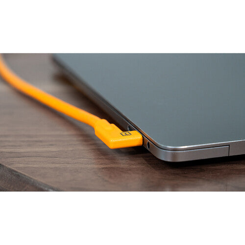 Tether Tools TetherPro Dual Right-Angle USB-C Cable (15', High-Visibility Orange) - BHM Store