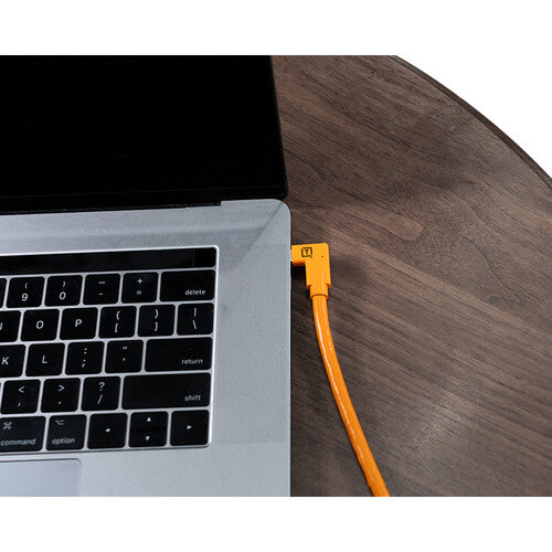 Tether Tools TetherPro Dual Right-Angle USB-C Cable (15', High-Visibility Orange) - BHM Store