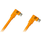 Tether Tools TetherPro Dual Right-Angle USB-C Cable (15', High-Visibility Orange) - BHM Store