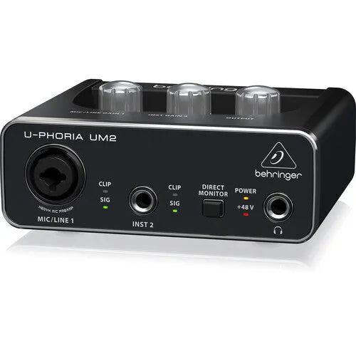 Behringer U-PHORIA UM2 2x2 USB Audio Interface with XENYX Mic Preamplifier - BHM Store