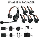 Hollyland Solidcom C1 Pro-6S Full-Duplex ENC Wireless Intercom System with 6 Headsets (1.9 GHz)