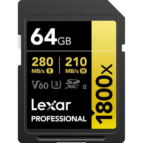 Lexar Professional 1800x UHS-II SDXC Memory Card (GOLD Series)