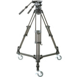 Libec LX10 Studio Two-Stage Aluminum Tripod System and H65B Head with Dual Pan Handles and Spreader Dolly