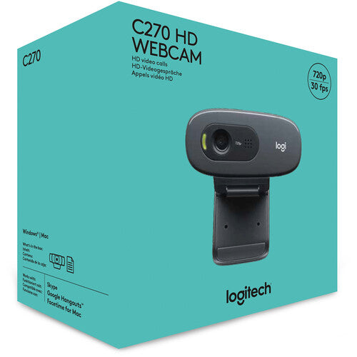 Logitech C270 HD Webcam (Black)