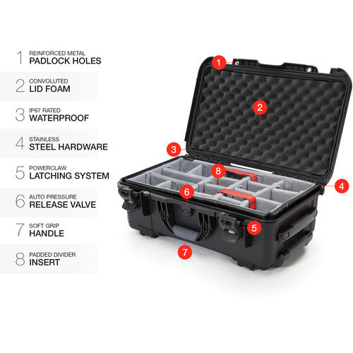 Nanuk 935 Wheeled Hard Case with Padded Dividers in 8 Colors