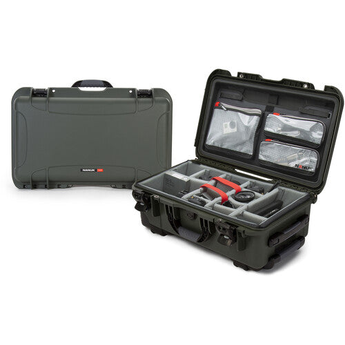 Nanuk 935 Wheeled Waterproof Hard Case with Padded Dividers & Lid Organizer in 8 Colors