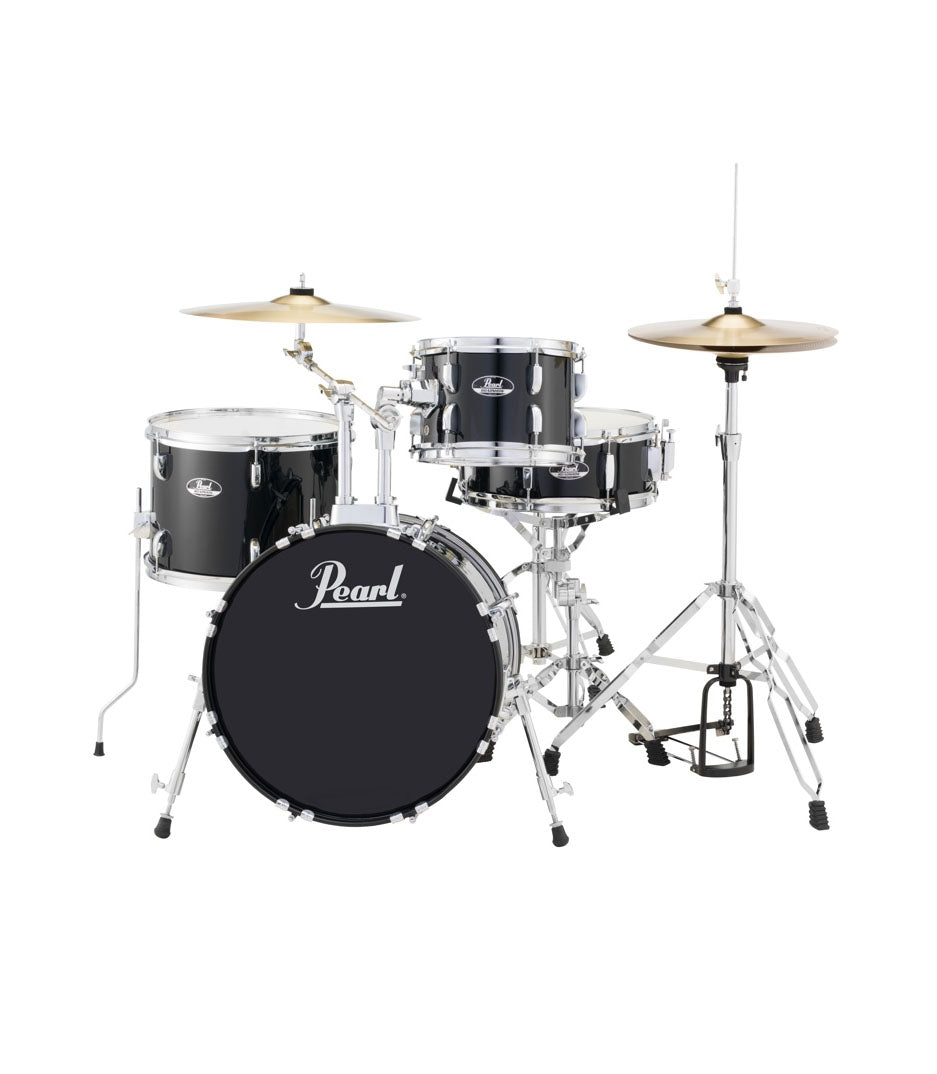 Pearl Roadshow 4-pcs Drum Set 1812B/1007T/1410F/1350S with Cymbal & Hardware Jet Black Finish