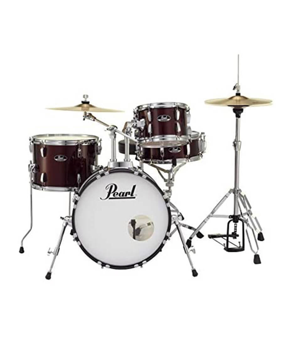 Pearl Roadshow 4pc Drum Set 1812B/1007T/1410F/1350S with Cymbal & Hardware Red Wine Finish