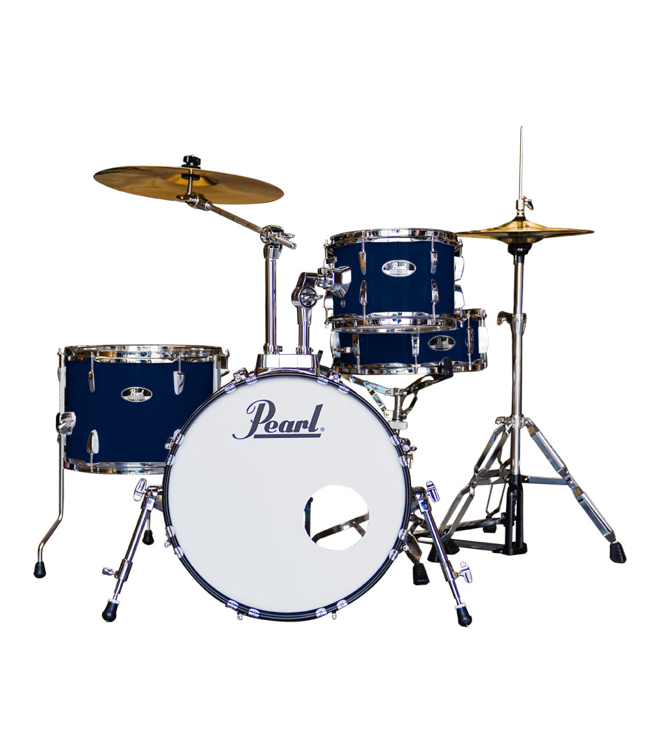 Pearl Roadshow 4pc Drum Set 1812B/1007T/1410F/1350S with Cymbal & Hardware Royal Blue Metallic Finish