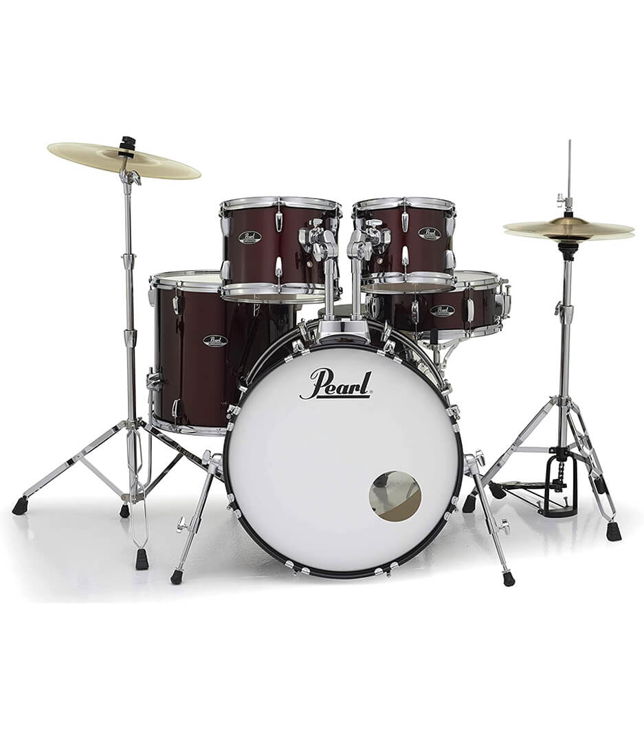 Pearl Roadshow 5pc Drum Set 2216B/1008T/1209T/1616F/1455S with Cymbal & Hardware Red Wine Finish