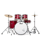 Pearl Roadshow 5pc Drum Set with Cymbal & Hardware Matte Red Finish