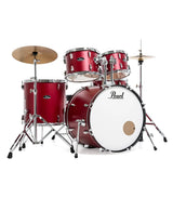 Pearl Roadshow 5pc Drum Set with Cymbal & Hardware Matte Red Finish