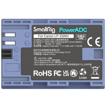 SmallRig LP-E6NH USB-C Battery (2400mAh, Blue)