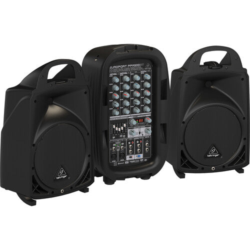 Behringer Europort PPA500BT 500W PA System with Two Speakers, Powered Mixer, Klark Teknik FX, Bluetooth Audio, and Mic