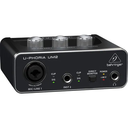 Behringer U-PHORIA UM2 2x2 USB Audio Interface with XENYX Mic Preamplifier - BHM Store