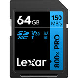 Lexar 800x PRO UHS-I SDXC Memory Card (BLUE Series) in 3 Sizes