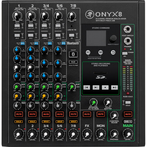 Mackie Onyx8 8-Channel Premium Analog Mixer with Multitrack USB