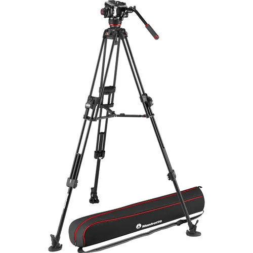 Manfrotto 504X Fluid Video Head & 645 FAST Aluminum Tripod with Mid-Level Spreader - BHM Store