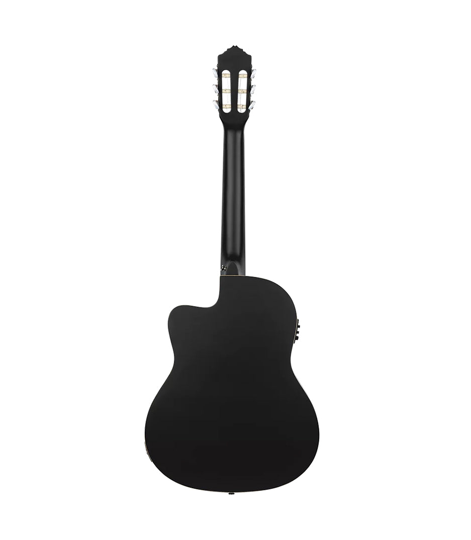 Ortega RCE125 Family Series Classic Guitar with Equalizer Satin Black Finish Included Gig Bag